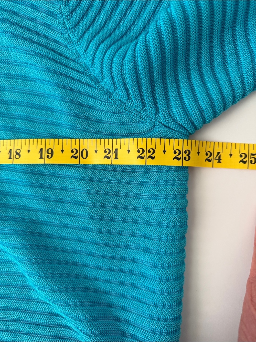 St. John Turquoise Ribbed Knit Cardigan Sweater XL - Picture 7 of 8